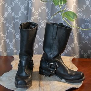 Frye moto boot with harness
